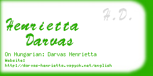 henrietta darvas business card